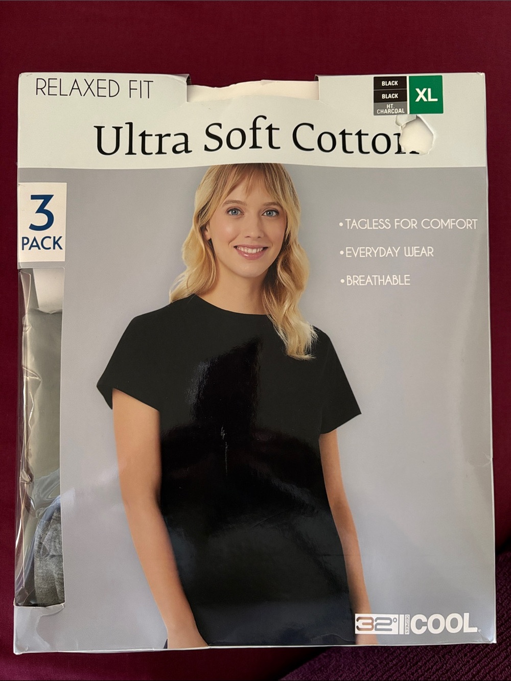 32 Degrees Women’s Relaxed Fit Short Sleeve Tee - Black